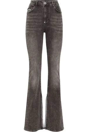 Philipp Plein Heart-appliqué flared jeans