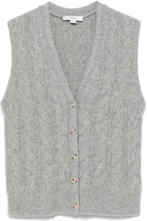 Vince Cable-knit button waistcoat