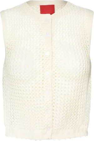 Cashmere In Love Crochet buttoned vest