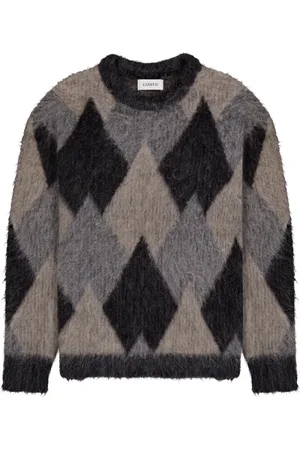 LANEUS Argyle check jumper