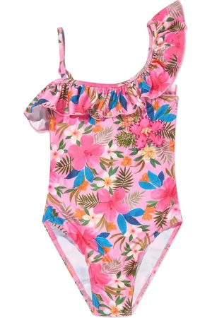 Selini Action Ruffle one-shoulder swimsuit