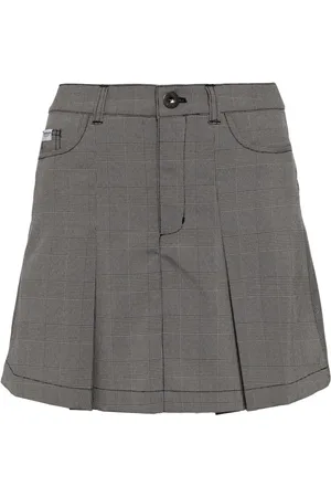 Chocoolate Check-pattern mini skirt