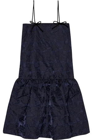 Ganni Patterned-jacquard midi dress