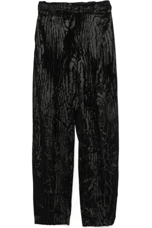 MUGLER Moiré velvet trousers