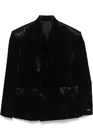 MUGLER Moiré velvet blazer