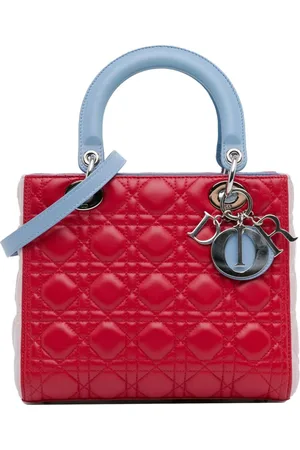 Dior 2014 Medium Tricolor Lambskin Cannage Lady Dior satchel