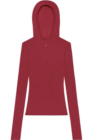 Courrèges Hooded knitted top
