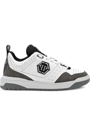 Philipp Plein Crocodile-embossed leather sneakers