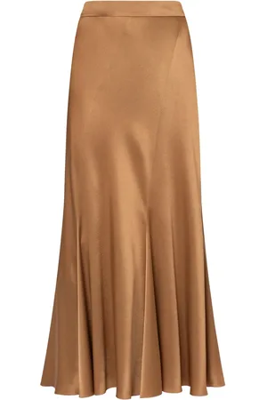 Alberta Ferretti Fluted satin midi skirt