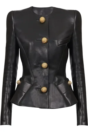 Balmain Leather peplum jacket