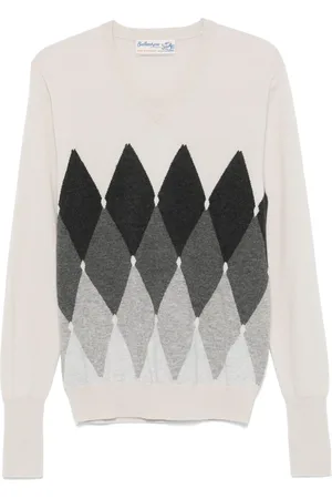 BALLANTYNE Diamond-pattern V-neck sweater