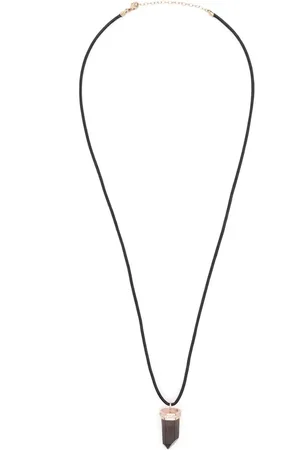JIA JIA 14kt rose gold leather and smoky quartz necklace