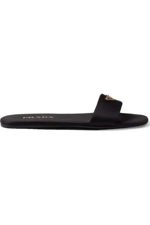 Prada Triangle-logo satin slides
