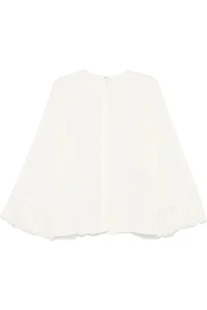 Chloé Crepe-de-chine collarless blouse