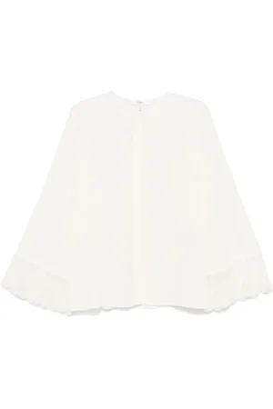 Chloé Crepe-de-chine collarless blouse