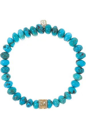 Sydney Evan 14kt yellow gold Lucky Rondelle turquoise and diamond necklace