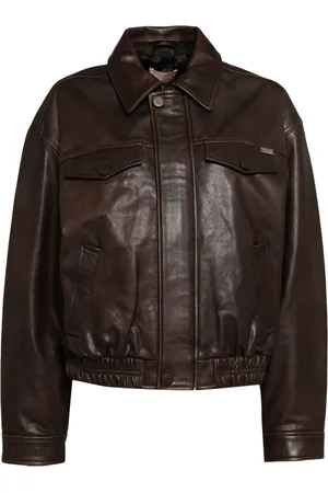 BAPY Logo-patch leather jacket