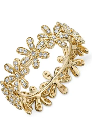 Sydney Evan 14kt yellow Daisy Eternity ring