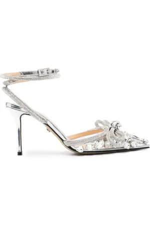 Mach & Mach 80mm crystal-embellished pumps