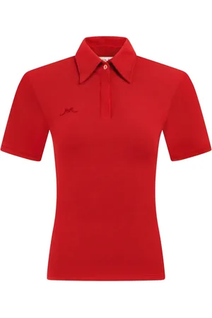 Rowen Rose Shoulder-padded jersey polo shirt