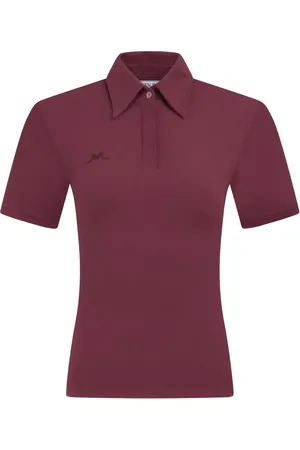 Rowen Rose Shoulder-padded jersey polo shirt