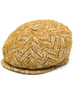 Borsalino Chevron-knit beret hat