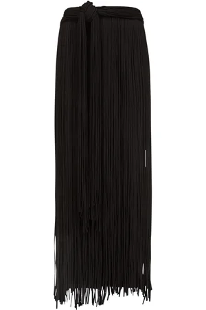 AREA Fringed midi skirt