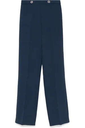 Twin-Set Straight-leg cady-texture trousers