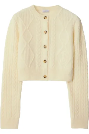 Burberry Cropped Aran-knit cardigan