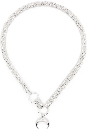 Marine Serre Recycled Pewter Moon necklace