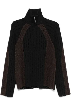 ROA Flower-stitch turtleneck sweater