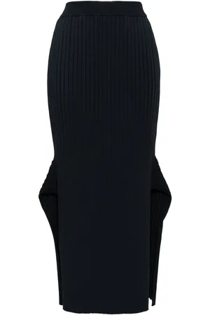 Stella McCartney Ribbed flared slit midi skirt