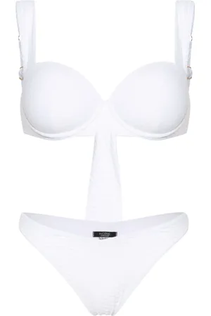 Noire Swimwear Nikki snakeskin-effect bikini set
