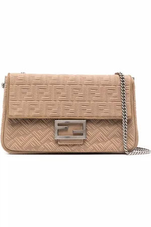 Fendi FF logo-print leather shoulder bag