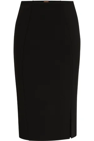 HUGO BOSS Side-slit pencil midi skirt