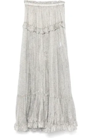PNK Floral print silk maxi skirt