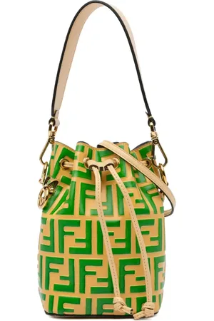 Fendi 2010-2023 Mini Zucca Mon Tresor Embossed Leather bucket bag