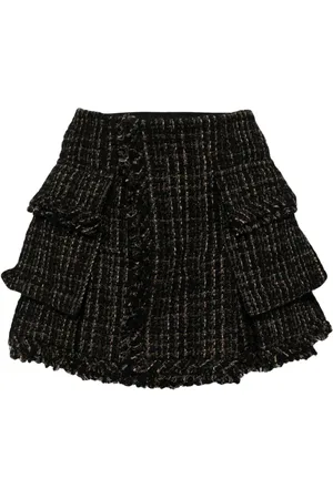 SACAI Twill wool-blend skirt