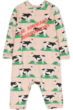 The Animals Observatory Cows-print jersey romper