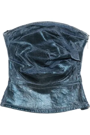 ROTATE Coated denim top