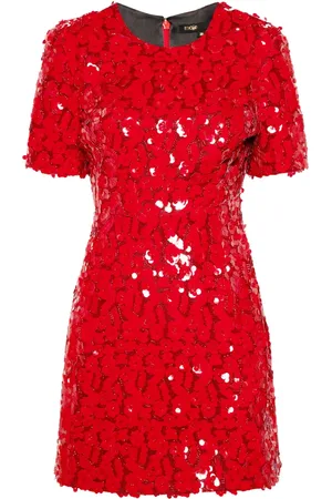 Maje Floral-print sequinned mini dress