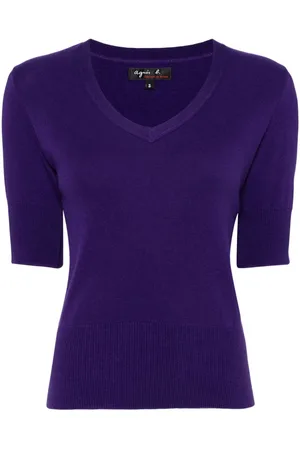 AGNÈS B. V-neck knitted top