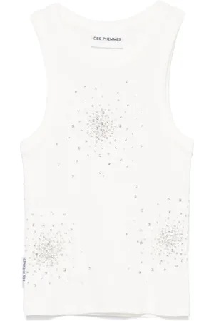 Des Phemmes Crystal-embellished tank top