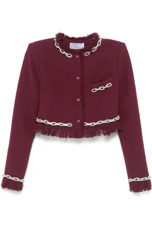 GIUSEPPE DI MORABITO Crystal-chain cropped jacket