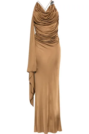 GIUSEPPE DI MORABITO Brooch-detail draped maxi dress