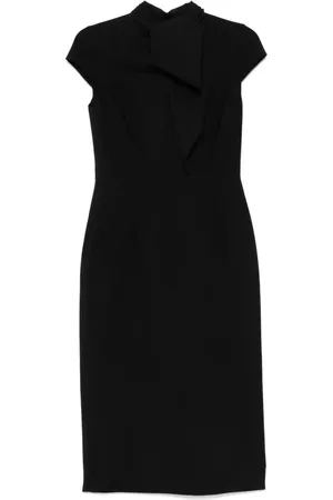 Oscar de la Renta Tied-neck midi dress
