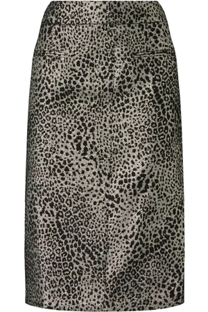 GENNY Leopard-print midi skirt