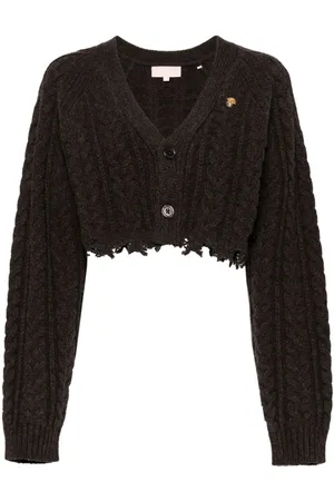 BAPY Cable-knitted crop cardigan
