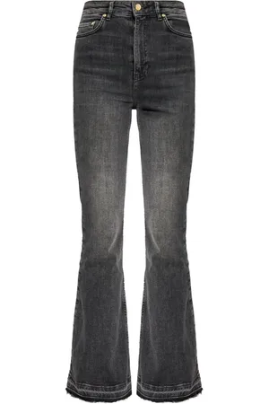Ganni Logo-patch high-waist flared jeans