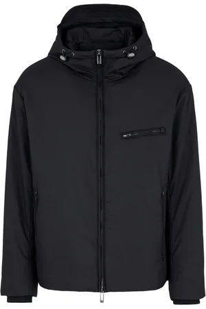 Emporio Armani Logo-jacquard hooded blouson